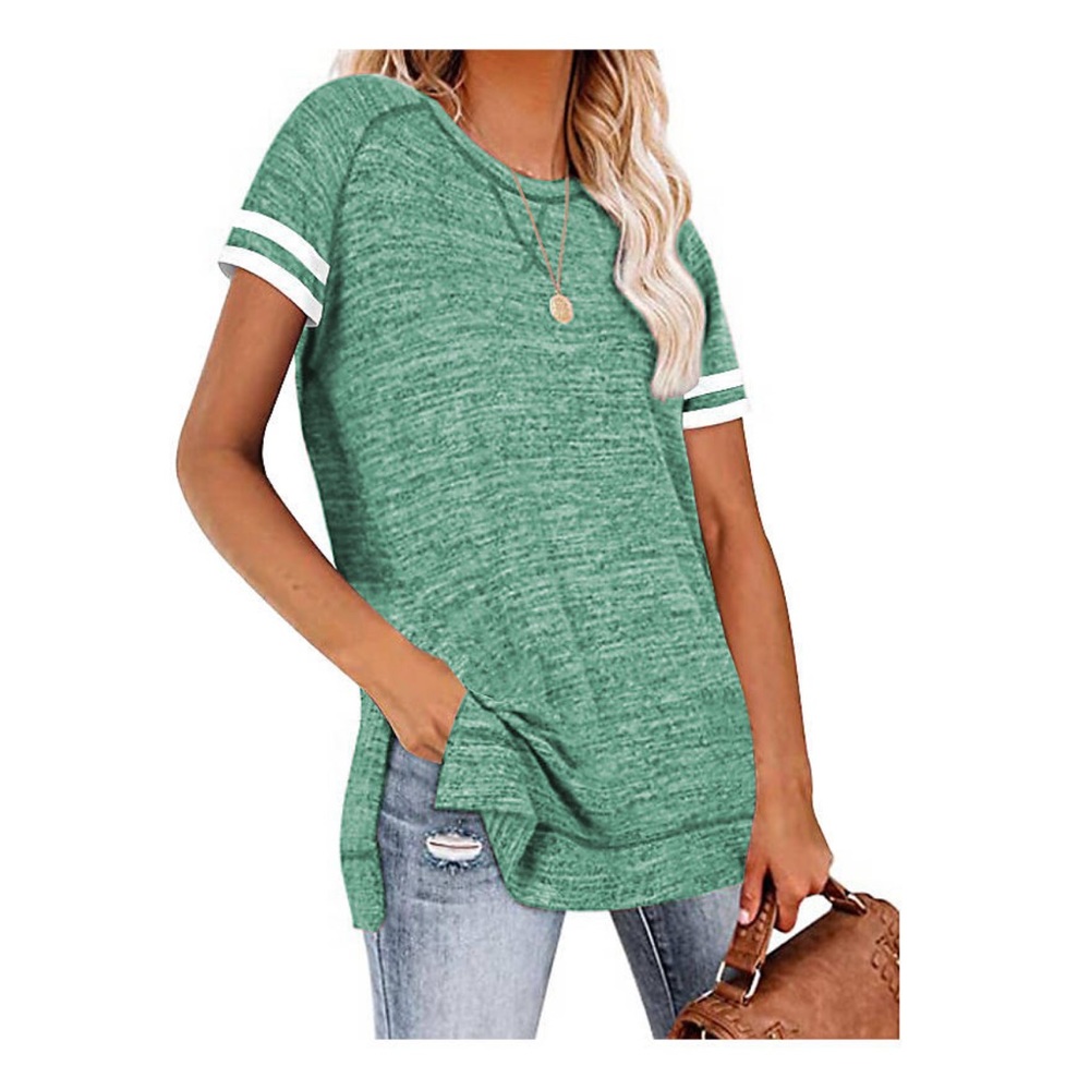 Haute Edition Women’s Side Slit Varsity Tee